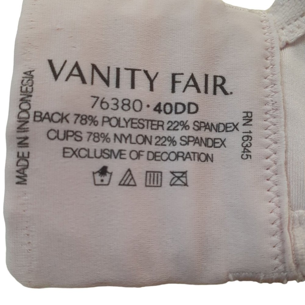 Vanity Fair Womens Beauty Back Underwire Push Up Bra Pink Size 40DD - Picture 4 of 4